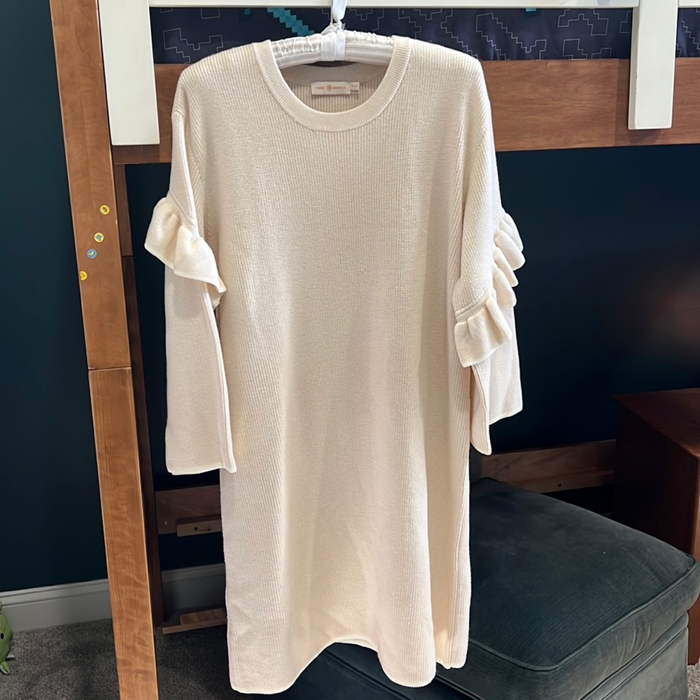 Tory Burch cream colored sweater dress